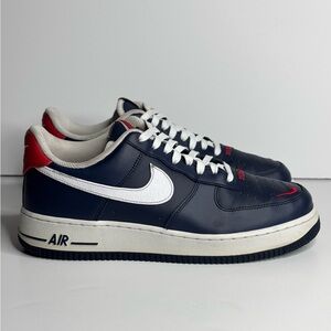Nike Air Force 1 07 USA Sneakers White Red Blue CJ8731-400 Men US 9.5